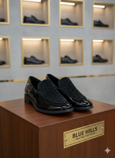 BLUE HILLS TUXEDO STUDDED VELVET VAMP LOAFERS